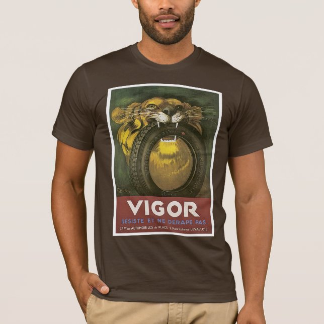 Camiseta Anúncio de Pneus do Vigor Automóvel (Frente)