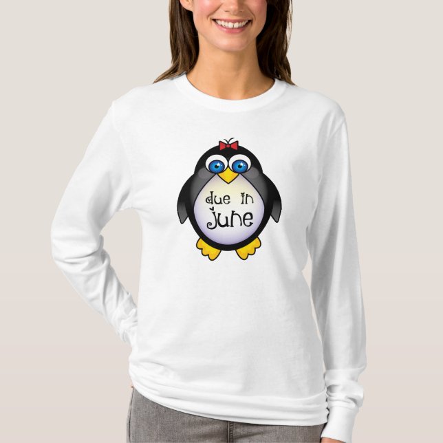 Camiseta Anúncio do bebê de junho do pinguim (Frente)