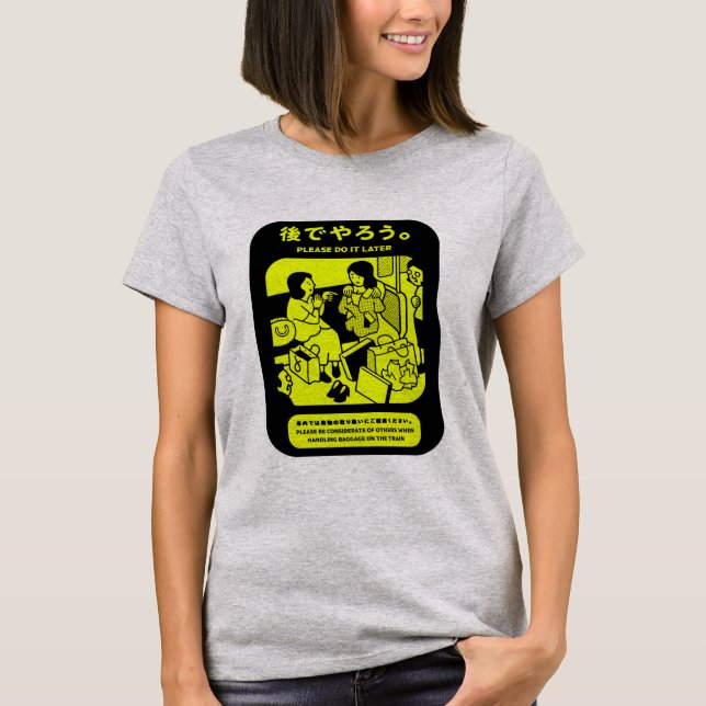 Camiseta Anúncio Público do Metro de Tóquio Japonês (Frente)