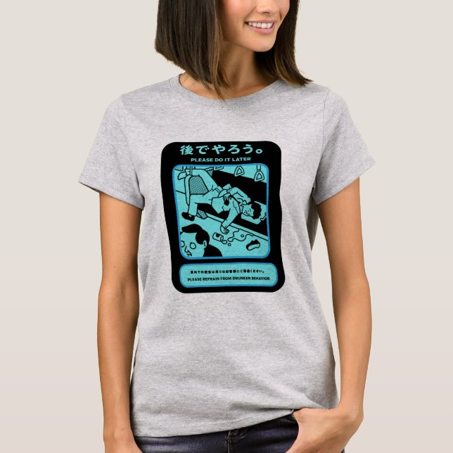 Camiseta Anúncio Público no Metrô de Tóquio japonês (Frente)