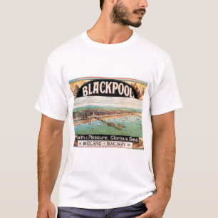 Camiseta Anúncio Railway Blackpool Inglaterra Reino Unido