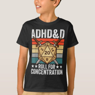 Camiseta Anúncio Retro Vintage Adhd&d Rolar Para Concen