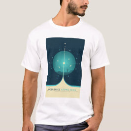 Camiseta Anúncio Sci-Fi, Relógio Atômica Azul, Espaço Profu