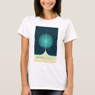Camiseta Anúncio Sci-Fi, Relógio Atômica Azul, Espaço Profu