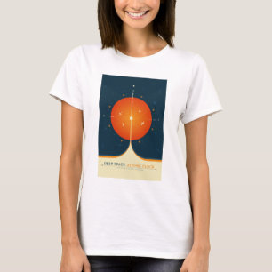 Camiseta Anúncio Sci-Fi, Relógio Atômica Laranja, Espaço Pr