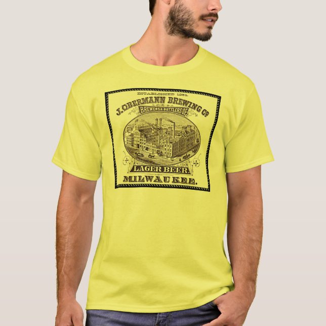 Camiseta Anúncios do vintage: Fabricação de cerveja de (Frente)