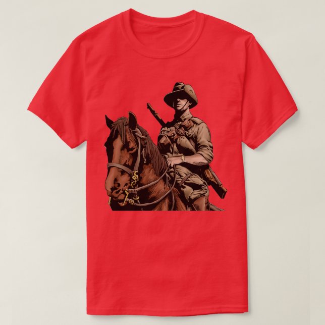 Camiseta ANZAC Cavalo-claro australiano (Frente do Design)