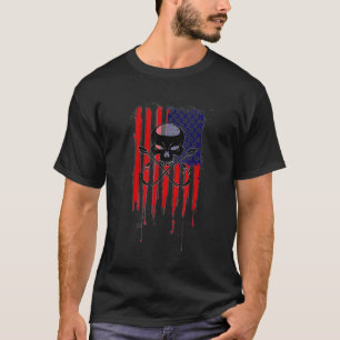 Camiseta Anzóis de Pesca Caveira de Peixe Ceifador Bandeira