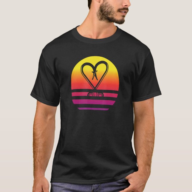 Camiseta Anzóis de Pesca Estilo Retro Vintage (Frente)