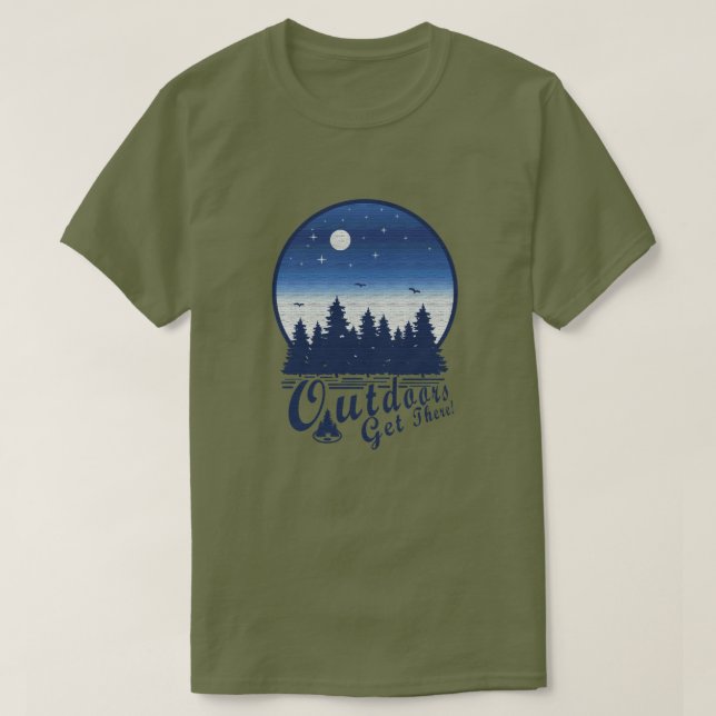 Camiseta Ao Ar Livre Chegue Lá! Lua (Frente do Design)