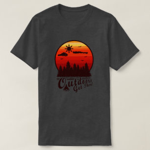 Camiseta Ao Ar Livre Chegue Lá! Pôr do Sol Vermelho