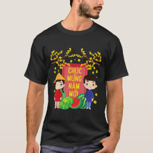 Camiseta Ao Dai Kids Chuc Mung Nam Moi Vietnamita Ano Novo