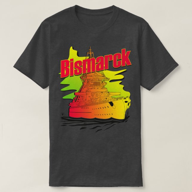 Camiseta Ao estilo Bismarck Synthwave (Frente do Design)