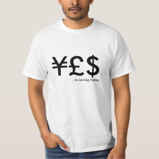 Camiseta ¥£$,… ao t-shirt de salvamento do dinheiro