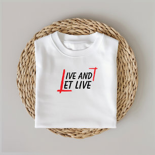 Camiseta Ao vivo e deixe-o ao vivo citando T-Shirt preto ve