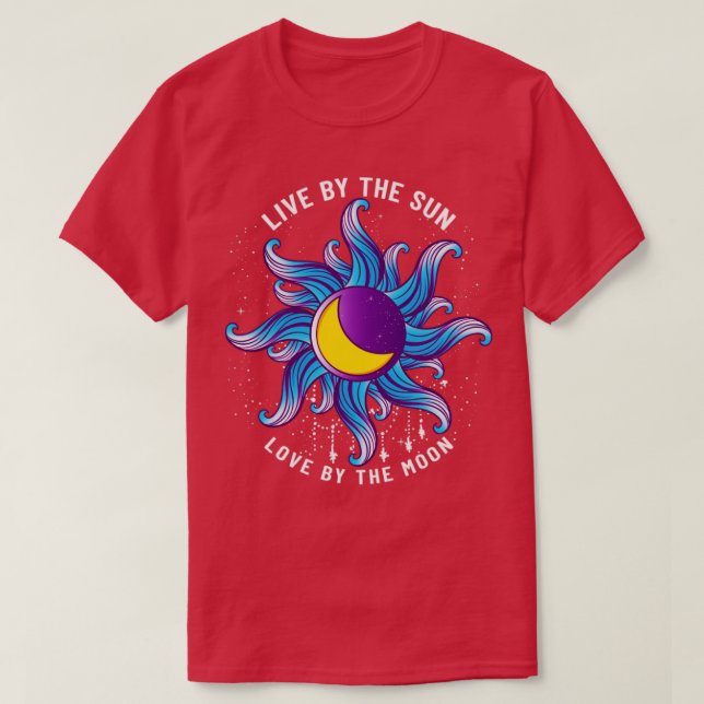 Camiseta Ao Vivo Pelo Amor Do Sol Pela Astrologia Da Lua (Frente do Design)