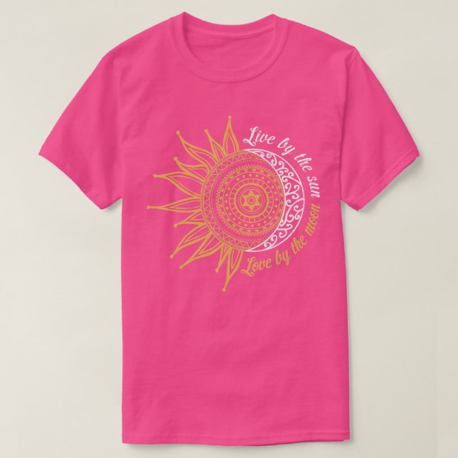 Camiseta Ao Vivo Pelo Amor Do Sol Pela Lua Hippie Presentes (Frente do Design)