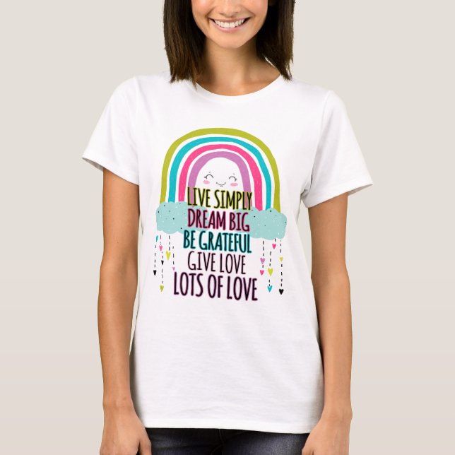 Camiseta Ao Vivo Sonhe Grande Seja Grata Dê Amor (Frente)