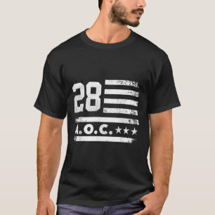 Camiseta Aoc 2028 A.c. 2028 Para Presidente Americano Flag