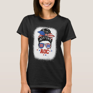 Camiseta Aoc 2028 A.c. 2028 Para Presidente Messy Bun Girl