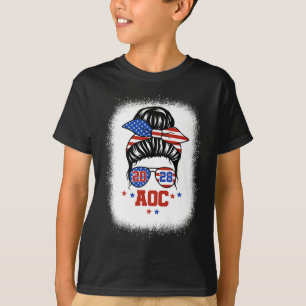 Camiseta Aoc 2028 A.c. 2028 Para Presidente Messy Bun Girl