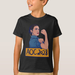 Camiseta Aoc 2028 Alexandria Ocasio Cortez 2028 Long Sleeve