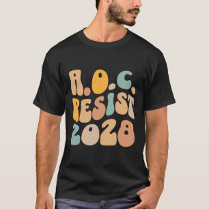 Camiseta Aoc 2028 Para Presidente Resiste Wavy Alexandria O