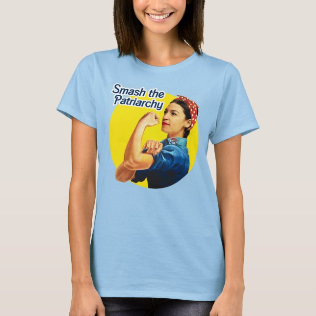 Camiseta AOC The Riveter: Derrube a Patriarquia (Frente)