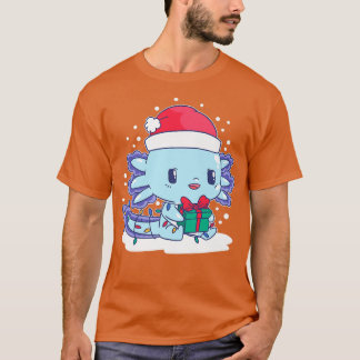 Camiseta Aolotl Santa Hat Xmas Luzes Cute Kawaii Aolotl Ch