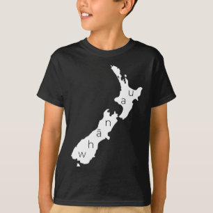 Camiseta Aotearoa Nova Zelândia Com Kiwi Whanau Maori 
