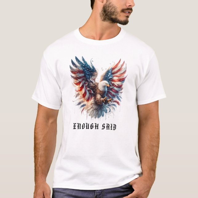 Camiseta *~* AP16 Artsy American Flag Bald EAGLE EUA (Frente)