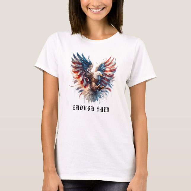Camiseta *~* AP16 Artsy American Flag Bald EAGLE EUA (Frente)
