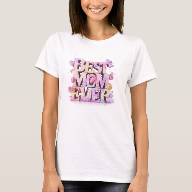 Camiseta *~* AP72 Whimsical Madre Day Hearts Flowers 3-D (Frente)