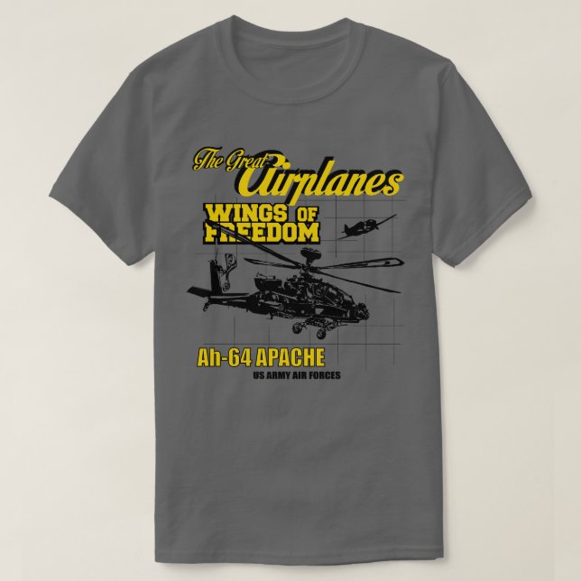 Camiseta APACHE AH64 para aviões excelentes (Frente do Design)