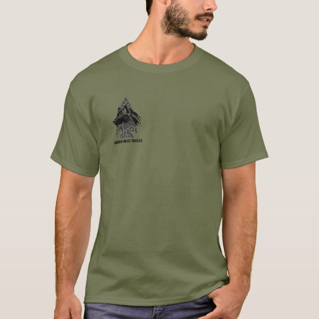 Camiseta Apache Knife®™ 🇺 🇸 SOMBRA LOBA O TRACKER T-Shirt (Frente)