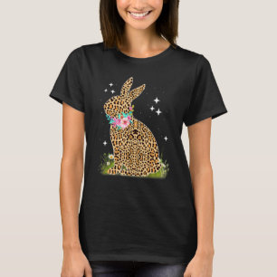 Camiseta Apaixonada pela Páscoa-leopardo Bunny Flower Granm