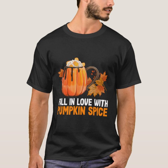 Camiseta Apaixonar-Se Pelo Café De Pumpkin Spice Latão Autu (Frente)
