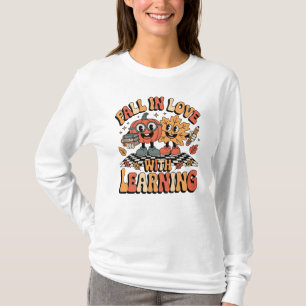 Camiseta Apaixone-se Por Aprender Abóbora Retro de Professo