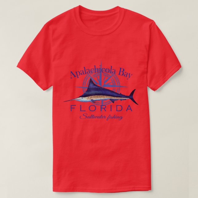 Camiseta Apalachicola Bay Florida Sailfish Billfish Saltwat (Frente do Design)