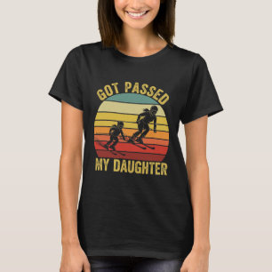 Camiseta Apanhado pela minha filha Pai de esqui engraçado r