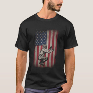 Camiseta Apanhador de Beisebol Bandeira Americana Usa Patri
