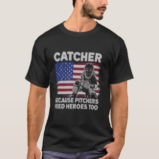 Camiseta Apanhador de Beisebol Softbol porque os arremessad