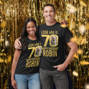 Camiseta aparência de 70 anos de idade, personalizado com f
