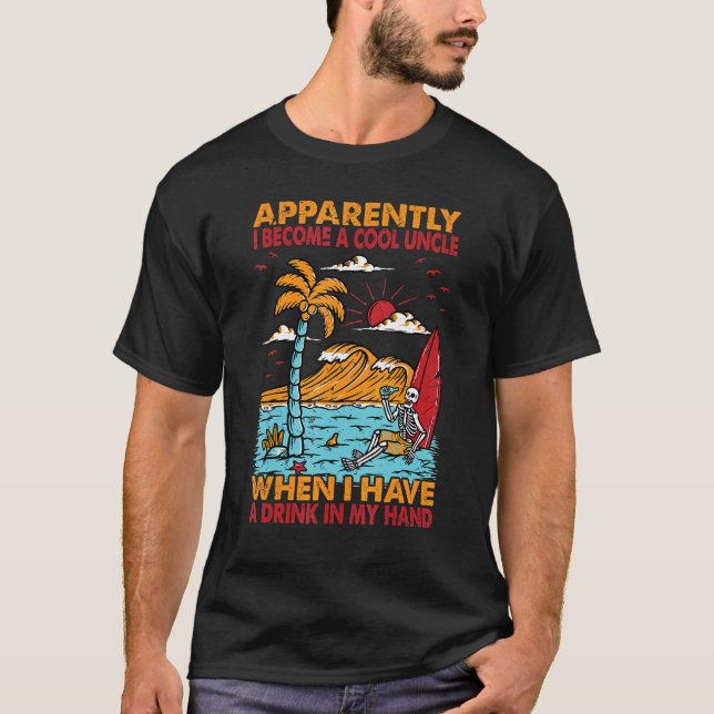Camiseta Aparentemente Tornei-Me Um Legal Tio Beach 1 (Frente)