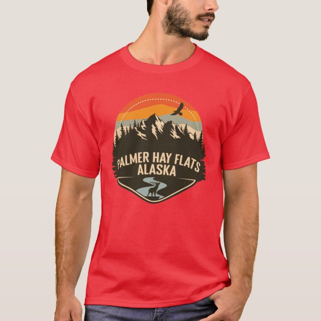 Camiseta Apartamentos Palmer Hay Alaska Camping Retro Overs (Frente)