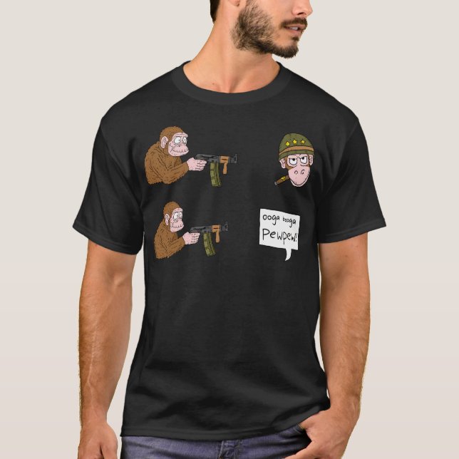 Camiseta Ape Com Um Macaco De Arma. (Frente)