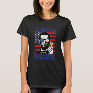 Camiseta Ape Drinkin 4 De Julho Abraham Lincoln Patriot Us