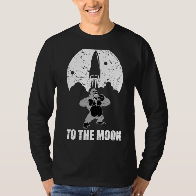 Camiseta Ape Para O Foguete De Moon Crypto Coin Crypto Nft (Frente)
