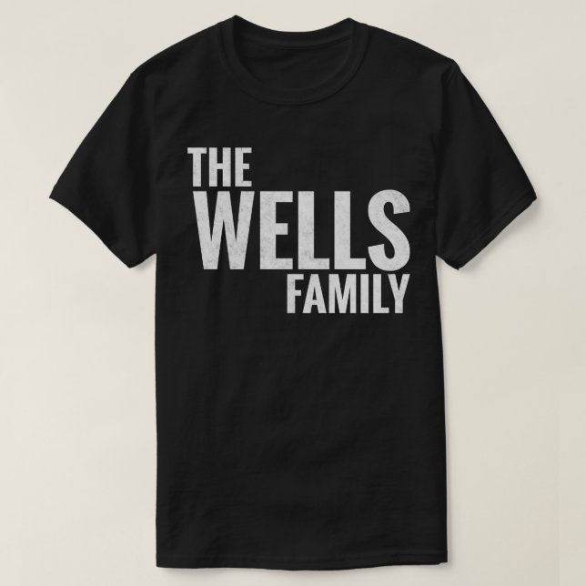 Camiseta Apelido da família Wells Apelido Wells Sobrenome 1 (Frente do Design)