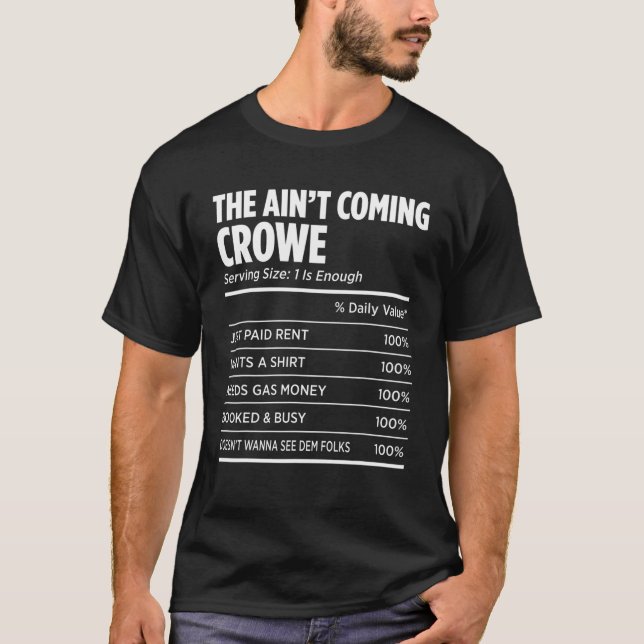 Camiseta Apelido Familiar Crowe Funny Sobrenome (Frente)